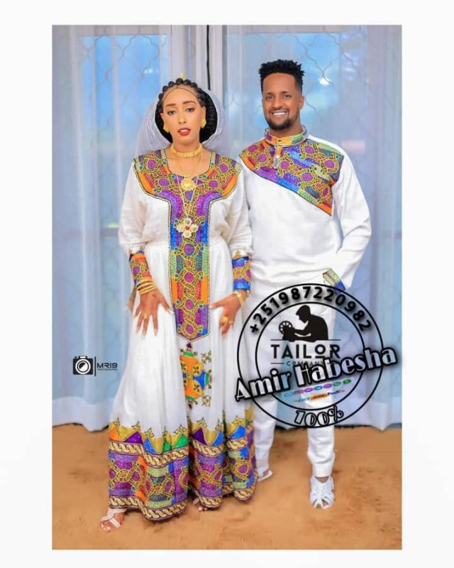 Eritrean And Ethiopian Habesha Traditional Dress Zuriya Kemis